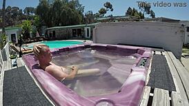 Wow! Dayanara strips bare in a steamy hot tub session!