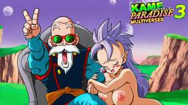 Kame Paradise 3 - West Supreme Kai Saved by Roshi's Huge Cock