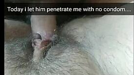 Just a pussy rubbing spirals into creampie obsession for cheating wife.