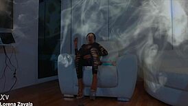 Brunette Latina Pornstar's First Anal with Fan Leads to Squirting Orgasm and Facial Cumshot