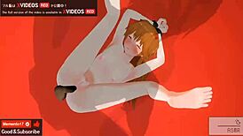 just chilling with uncensored hentai, asuka’s anal action