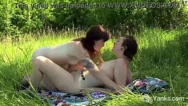 turquoise and artemis yanking amateurs having outdoor fun with dildos