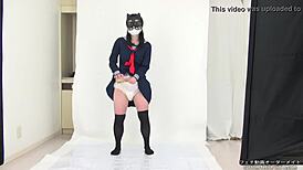 asian japanese babe explores saliva and tit fetish in hardcore session