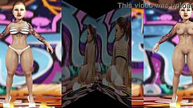 3D redhead Amanda's thick booty shines in backalley cartoon shoot. What a wild scene!