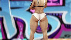 3D redhead Amanda's thick booty shines in backalley cartoon shoot. What a wild scene!