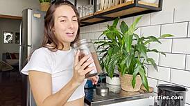 Sexy ana gets hot and soapy in the bathtub