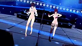 Genshin Impact MMD with Ia, Yelan, and Kafka in action.