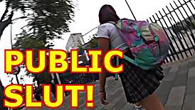 Latina flashing tits upskirt on metrobus