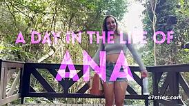 Sexy ana gets hot and soapy in the bathtub