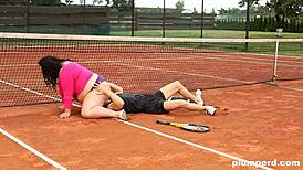 Young Femdom Gives Tennis Lesson With Face Sitting