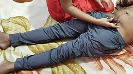 feeling the oil as indian bhabhi bends over for doggystyle