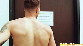 Bathroom Stud Gets Barebacked And Jizzed By Boyfriend Under Shower