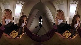 Dark room VR encounter with my seductive new neighbor in a steamy session.