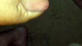 Horny mature guy playing with his cock in homemade video