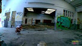 blonde nympho rides cock roughly in abandoned house