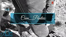 The teacher tears her pantyhose and receives a cumshot on them outdoors.