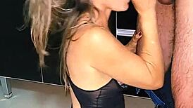 fucking blonde milf on the sink and cumming inside 😍