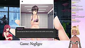 Vtuber Lewdneko plays Negligee Part 6 with steamy lingerie action