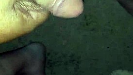 Horny mature guy playing with his cock in homemade video