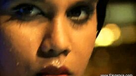 interracial couple enjoying sensual massage