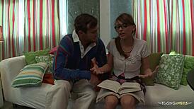 Cute Chick Relaxes With Hard Sex After Studying