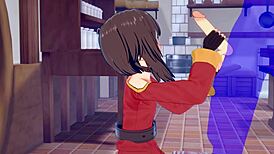 konosuba hentai megumin handjob cumshot in face uncensored cosplay