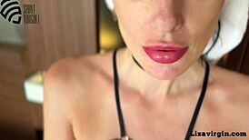 Porn star Liza Virgin swims and fucks at pool