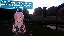 Discovering a shape shifter hot smile girl with growing boobs on the beach in monstergirl island hentai game ep 13