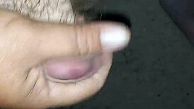 Horny mature guy playing with his cock in homemade video