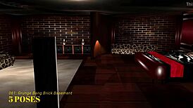 Grunge bang in brick basement shop room