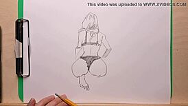 i drew a sexy girl in pencil