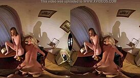 Dark room VR encounter with my seductive new neighbor in a steamy session.