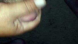 Horny mature guy playing with his cock in homemade video