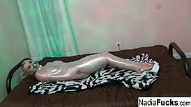 Hot Blonde Victim Nadia White Wrapped In Plastic