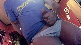 Hot Guy With Huge Dick Masturbates Solo In White Satin Panties.