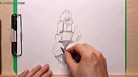 i drew a sexy girl in pencil