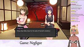 Vtuber Lewdneko plays Negligee Part 6 with steamy lingerie action