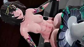 satisfaction remix featuring shemale hatsune miku in 3d