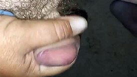 Horny mature guy playing with his cock in homemade video