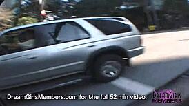 Tiffany Explores Town In Vehicle