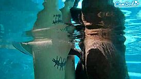 Hot teen amateur takes on massive BBC underwater in wild slamming session