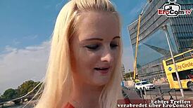 Dicke Deutsche Blondine Picked Up on Street for Hardcore Fucking. Curvy German Babe with Big Tits Screwed Outdoors!
