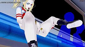 Harley Quinn fingers herself on the subway