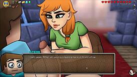 Minecraft parody with a sexy creeper girl in bikini