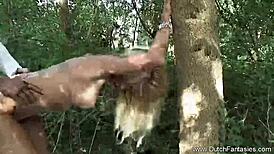 i'm fucking this dutch blonde against the tree, so rough and kinky, european fantasy
