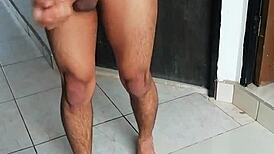 Crossdresser Teen Strokes Hard Cock in Bold Display