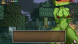 Minecraft parody with a sexy creeper girl in bikini