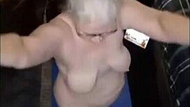 Granny Big tits naked stretches in Yoga video