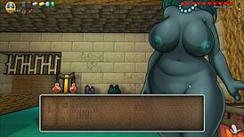 Minecraft parody with a sexy creeper girl in bikini