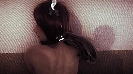 monica maid is thoroughly searched against the wall in hentai uncensored